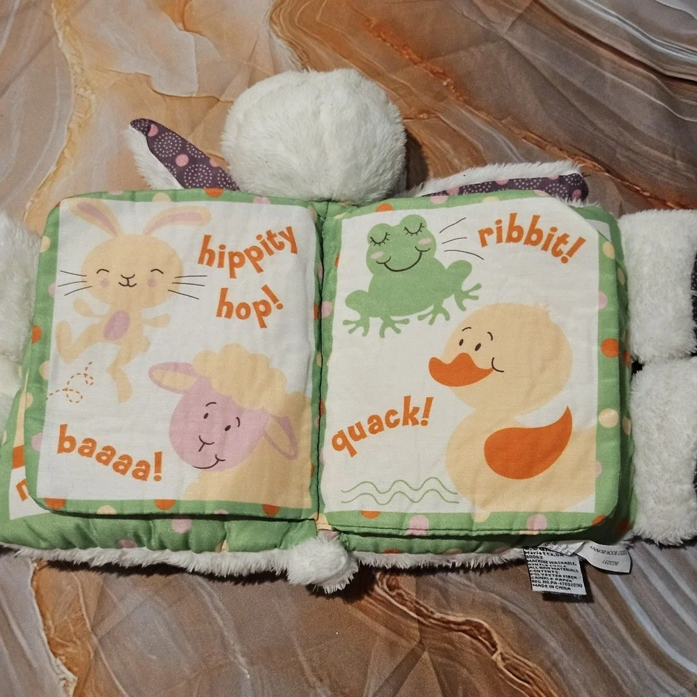 Baby Ganz Cuddly Book Bunny Plush Cloth Crinkle Activity Book BG3231